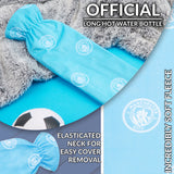 Manchester City F.C. Long Hot Water Bottle with Soft Cover 2L - Gifts for Him (Blue Long)