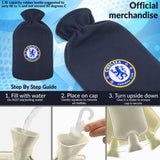 Chelsea F.C. Hot Water Bottle with Soft Cover 1.8L - Football Gifts for Him (Navy)