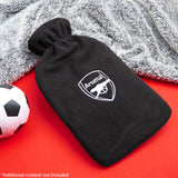 Arsenal F.C. Hot Water Bottle with Soft Cover 1.8L - Football Gifts for Him (Black)