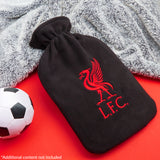 Liverpool F.C. Hot Water Bottle with Soft Cover 1.8L - Gifts for Him (Black)