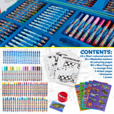 Hot Wheels Art Set for Kids Art Supplies Colouring Pens Colouring Pencils Crayons Stickers Carry Case Arts and Crafts 130+ Pcs