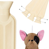 Hot Water Bottle with Animal Fleece Cover - French Bulldog Long - Get Trend