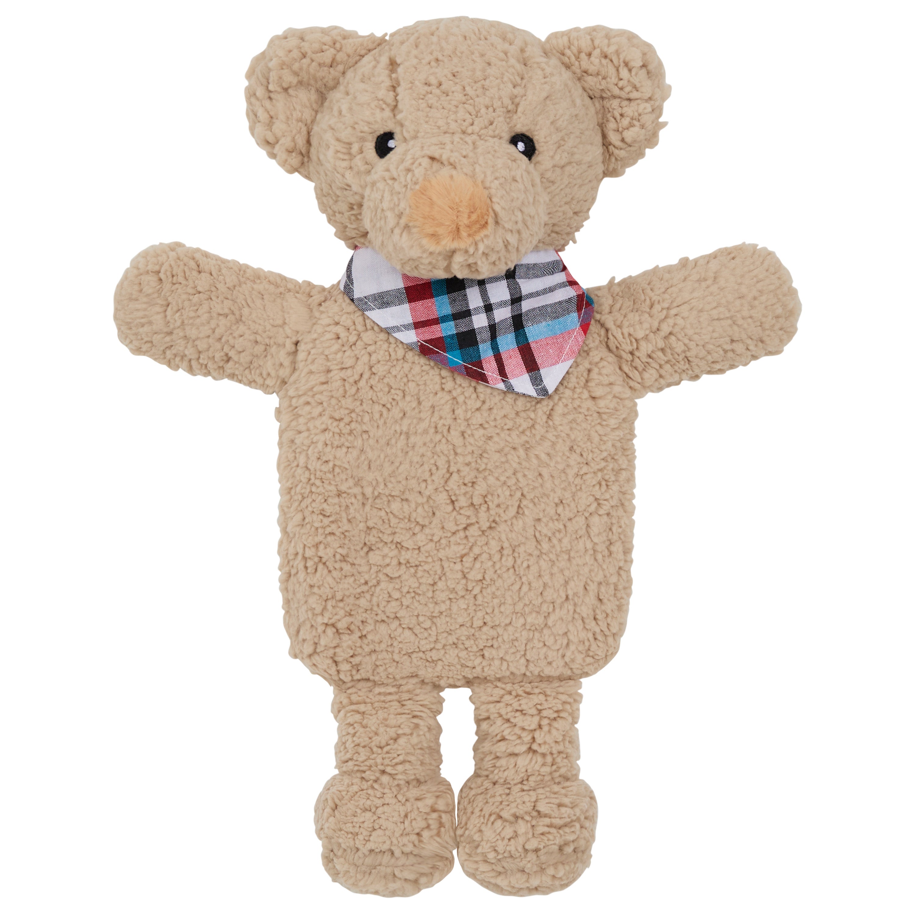 Hot Water Bottle with Animal Fleece Cover -  Beige Teddy - Get Trend