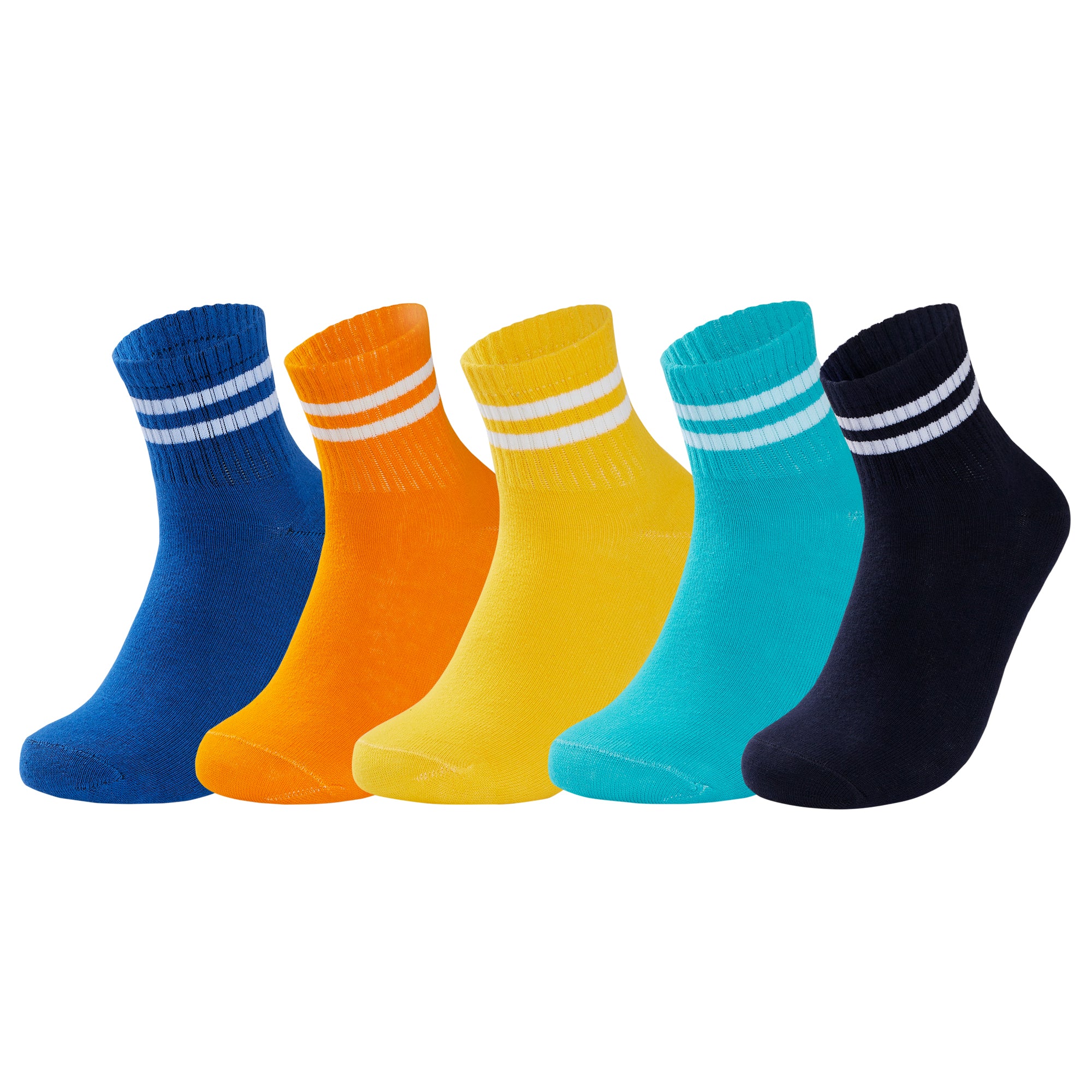 CityComfort Mens Socks - Pack of 5 Striped Crew Socks for Men - Get Trend