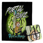 RICK AND MORTY Fleece Blanket -  Black/Green - Get Trend