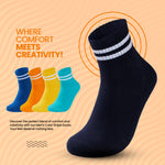 CityComfort Mens Socks - Pack of 5 Striped Crew Socks for Men - Get Trend