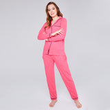 Womens Pyjamas Set - Classic Button Down Nightwear - Get Trend