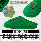 Minecraft Boys Slippers, Cosy Creeper Indoor House Shoes - Gamer Gifts for Boys