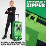 Minecraft Kids Foldable Trolley Bag, 64 x 17 x 25cm, 24.2L Capacity, 4 Wheels - Gamer Travel Essentials