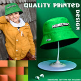 Minecraft Boys Bucket Hat with Fleece Lining - Creeper Gifts for Boys Green