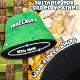 Minecraft Boys Bucket Hat with Fleece Lining - Creeper Gifts for Boys Green