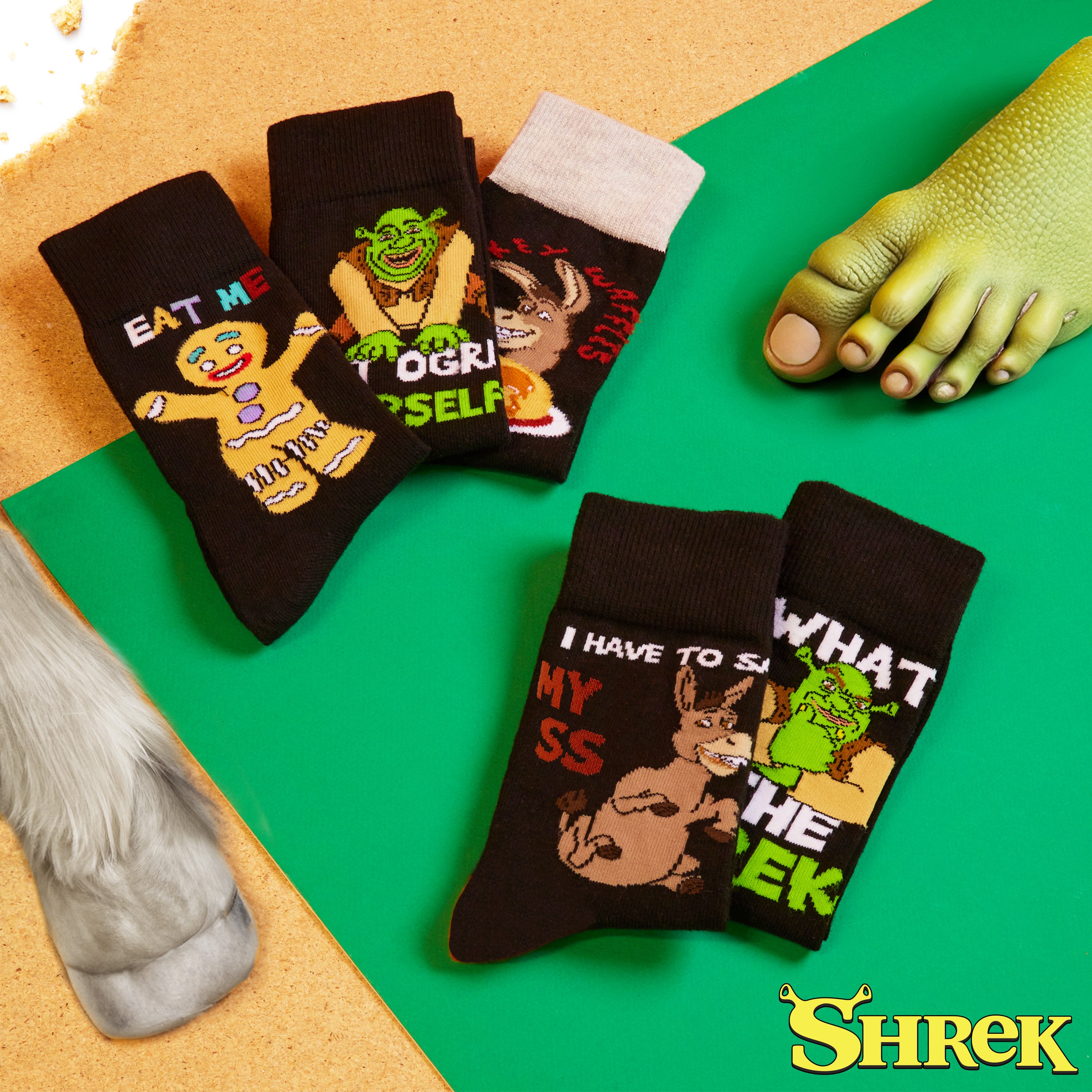 SHREK Men's Socks - Pack of 5 Calf Socks for Men - Get Trend