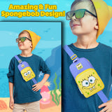 SpongeBob Boys Crossbody Bag with 2 Compartments Adjustable Strap - Boys Gifts