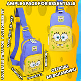 SpongeBob Boys Crossbody Bag with 2 Compartments Adjustable Strap - Boys Gifts