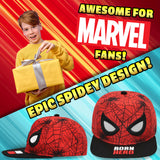 Marvel Spiderman Boys Baseball Cap with Adjustable Strap, Lightweight Snapback Sun Hat