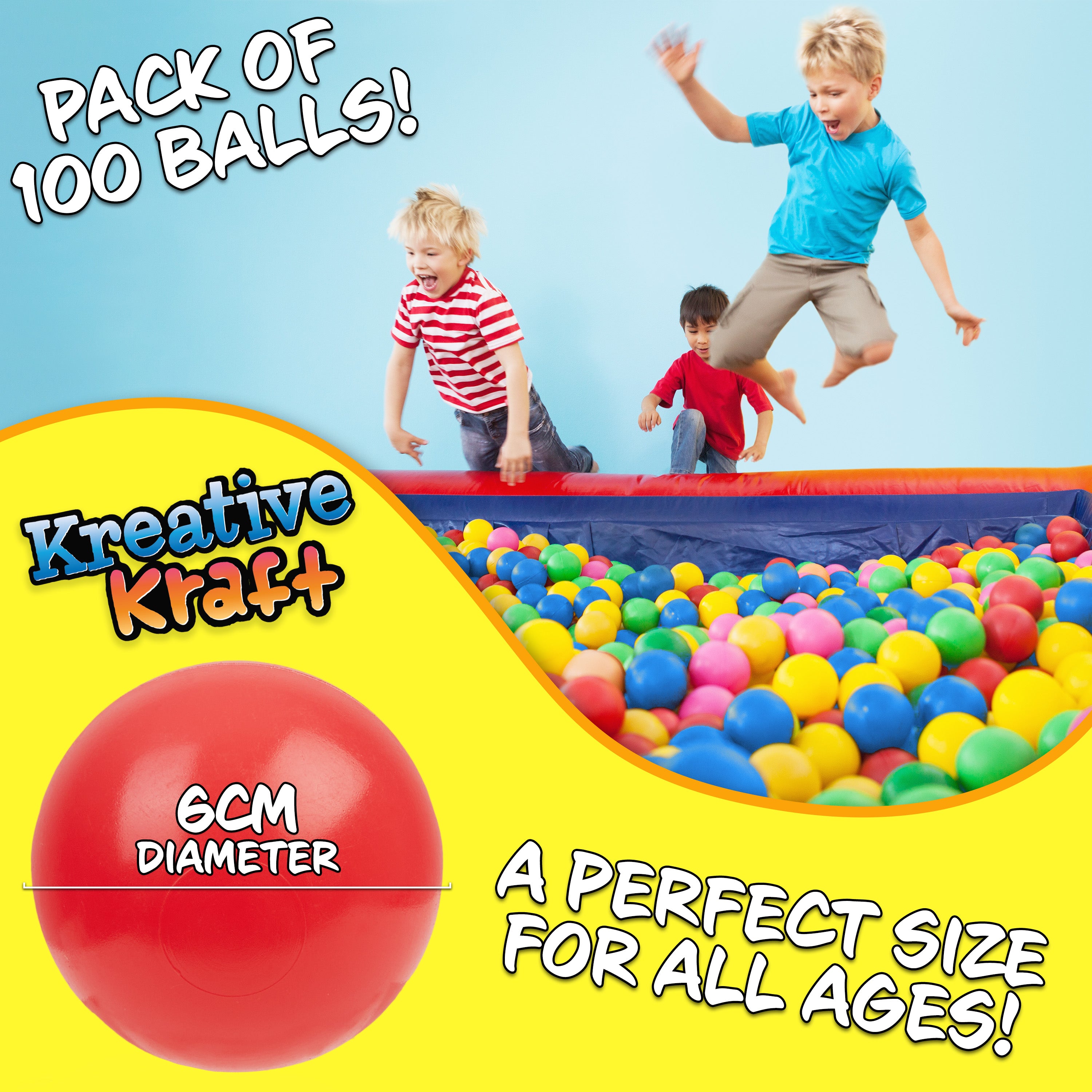 Ball Pit Balls Summer Outdoor Indoor Soft Balls for Kids -100 Balls - Get Trend