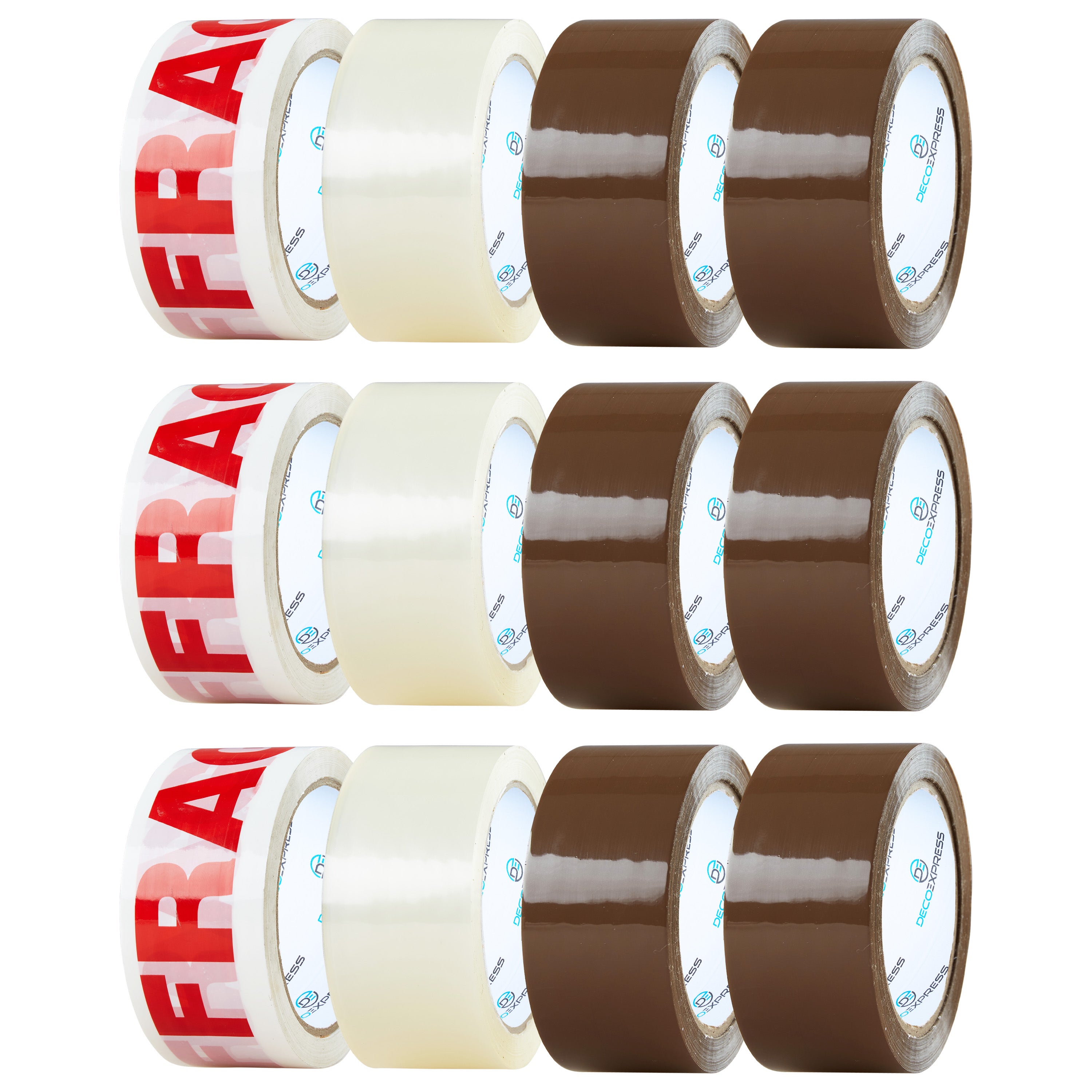 DECO EXPRESS Packaging Tape Rolls Multipack - Tapes Mixed, 6 Pack - Get Trend