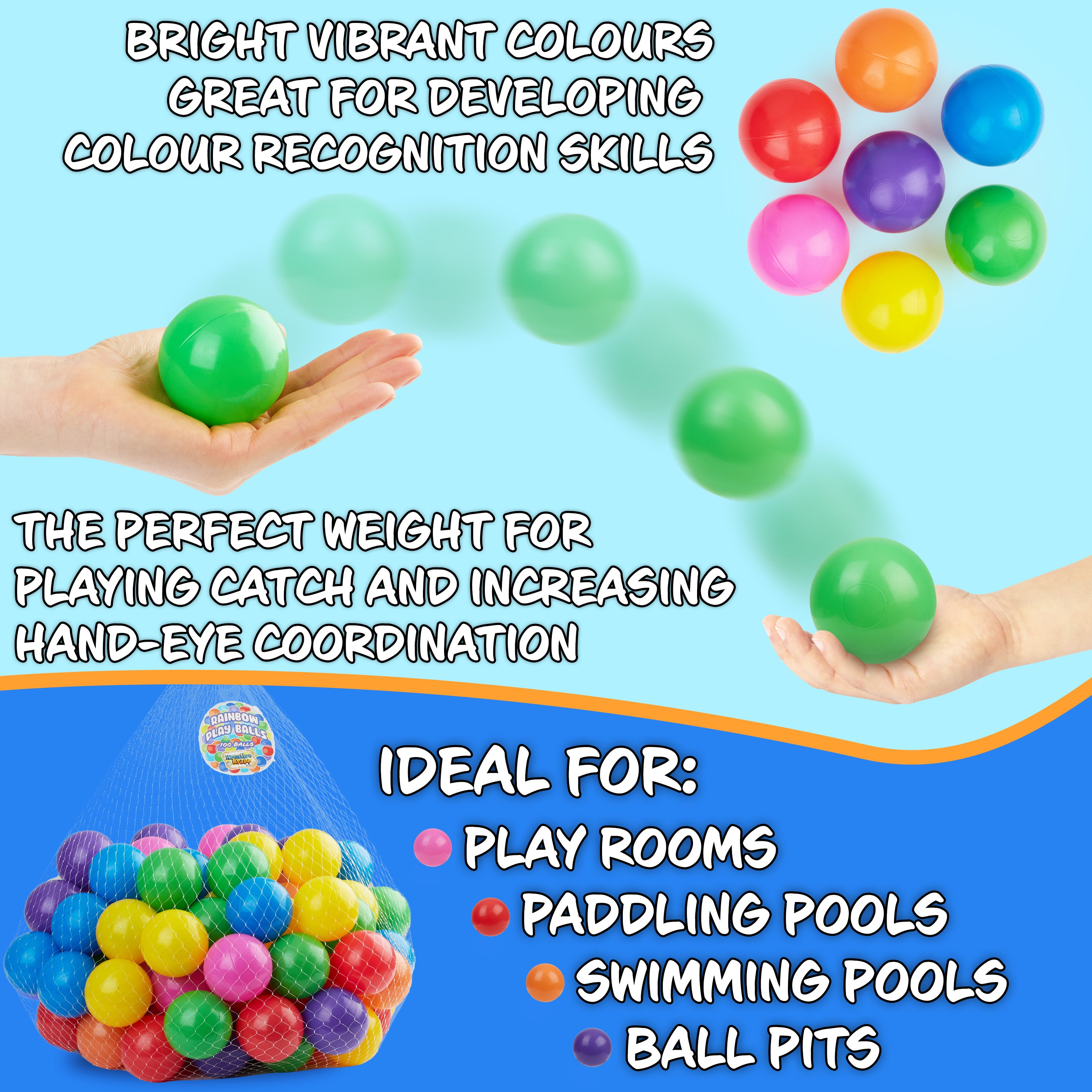 Ball Pit Balls Summer Outdoor Indoor Soft Balls for Kids  - 300 balls - Get Trend