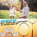 KreativeKraft Badminton Racket Set, 3 Piece Outdoor Sports Equipment - Get Trend