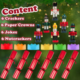 KreativeKraft Christmas Crackers, Pack of 6 Nutcracker Ornament Festive Crackers (Red Nutcracker)