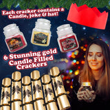 KreativeKraft Christmas Crackers Luxury Mini Scented Candle Set Pack of 6