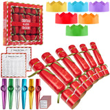 KreativeKraft Christmas Crackers, Pack of 6 Musical Crackers for Festive Fun (Multi Kazoo)