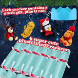 KreativeKraft Christmas Crackers Pack of 6 Festive Crackers with Soft Toys