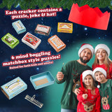 KreativeKraft Christmas Crackers, Pack of 6 Crackers with Puzzles, Festive Fun