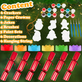 KreativeKraft Christmas Crackers 6 Pack Paint Your Own Ornament Festive Crackers (Red Ornament)