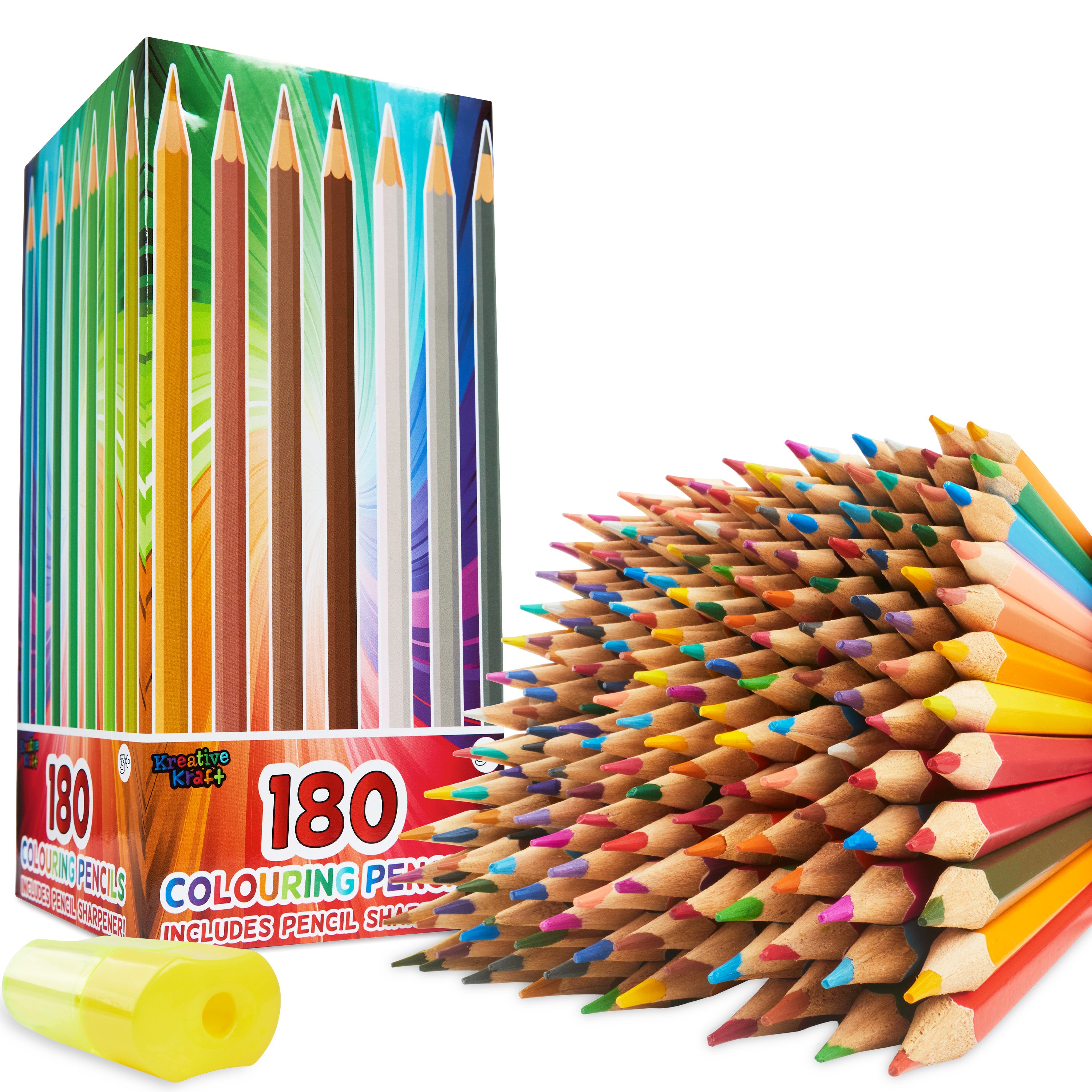 KreativeKraft Coloured Pencils Set of 180 - Colouring Pencils for Kids - Get Trend