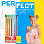 KreativeKraft Coloured Pencils Set of 180 - Colouring Pencils for Kids - Get Trend