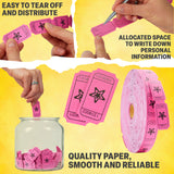 KreativeKraft Bingo Accessories Variety of Raffle Tickets Easy Tear for Events Parties (Pink Raffle)