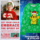 Pokemon Boys Christmas Jumper, Cosy Knitted Xmas Sweater - Gifts for Boys