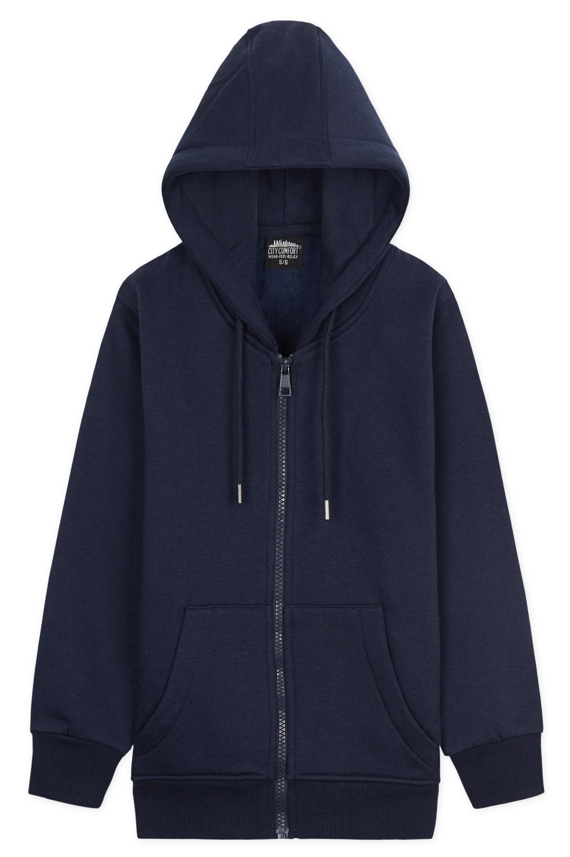 CityComfort Hoodies For Kids, CityComfort Plain Zip Up Hoodie - Get Trend