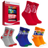 Coca-Cola Novelty Socks for Adults and Teenagers - Soft, Comfy Calf Length Socks Multipack, Funny Socks - Christmas Gifts