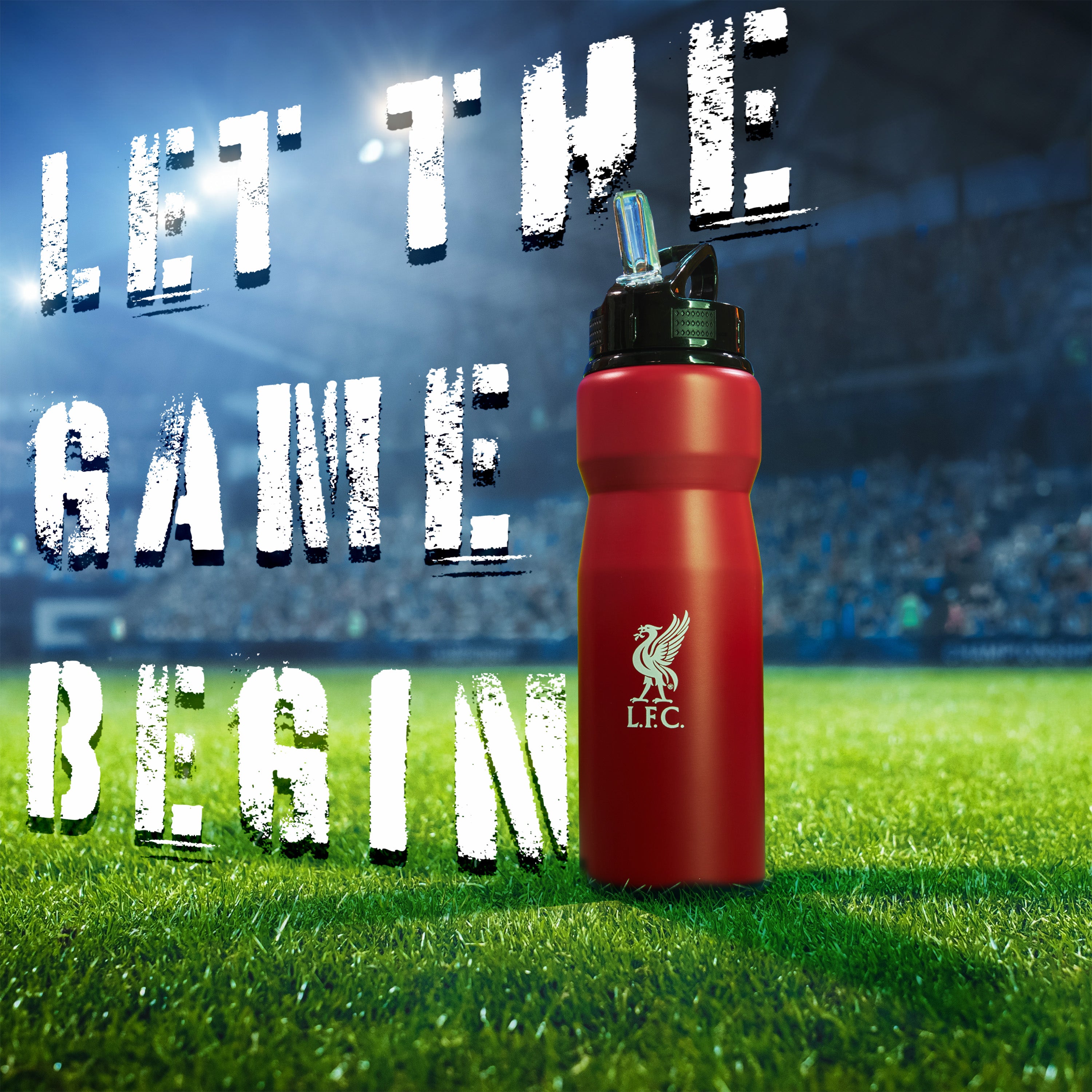 Liverpool FC Water Bottle with Straw - Metal Water Bottle for Football Fans - Get Trend