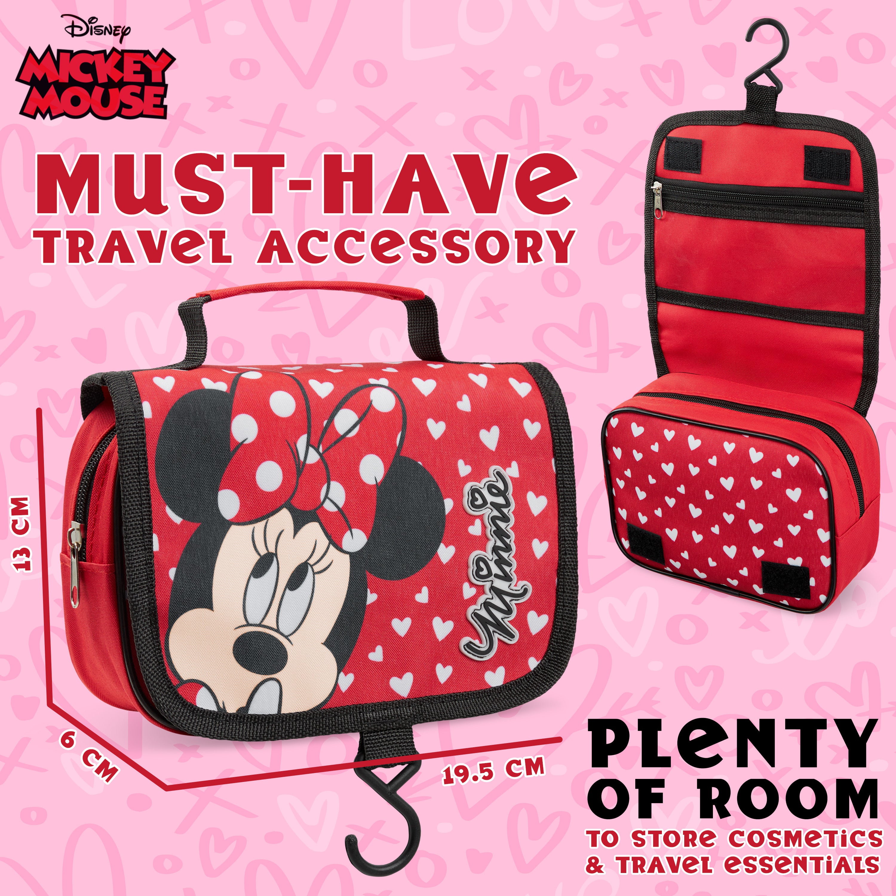 Disney Hanging Toiletry Bags for Women -Red Minnie Cosmetic Bag - Get Trend