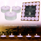 DECO EXPRESS Tealight Candles Multipack of 200, 100, 50, 25 or 24, Burning Time 4, 8 or 10 Hours - Tea Lights Candles