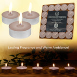 DECO EXPRESS Tealight Candles Multipack of 200, 100, 50, 25 or 24, Burning Time 4, 8 or 10 Hours - Tea Lights Candles