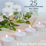 DECO EXPRESS Tealight Candles Multipack of 200, 100, 50, 25 or 24, Burning Time 4, 8 or 10 Hours - Tea Lights Candles