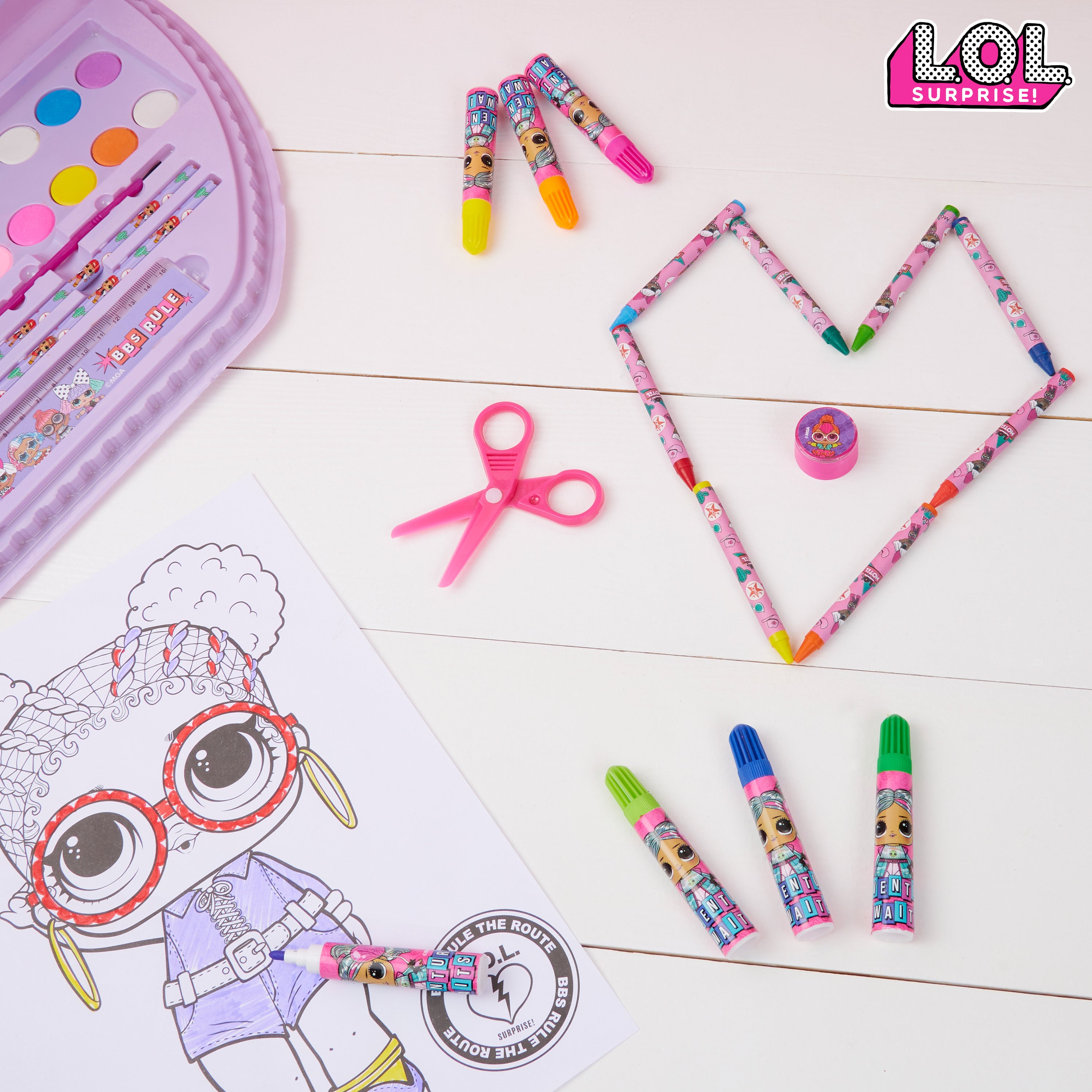 L.O.L. Surprise! Painting Art Set - Kids Colouring Sets - Pink 40 Pcs - Get Trend