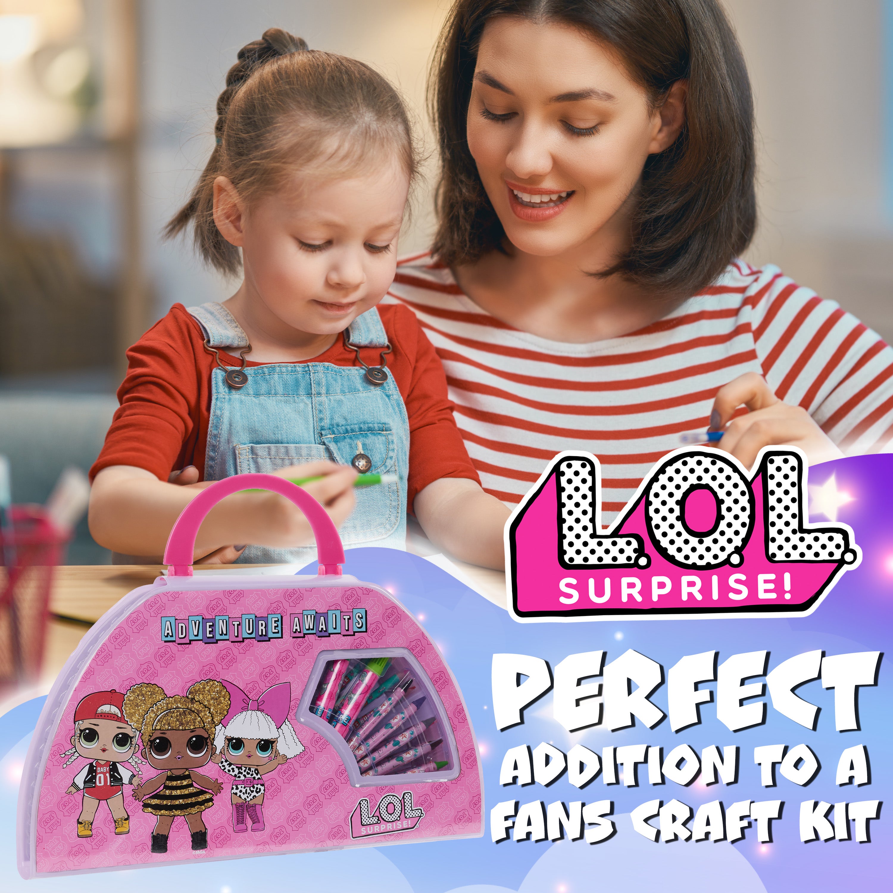 L.O.L. Surprise! Painting Art Set - Kids Colouring Sets - Pink 40 Pcs - Get Trend