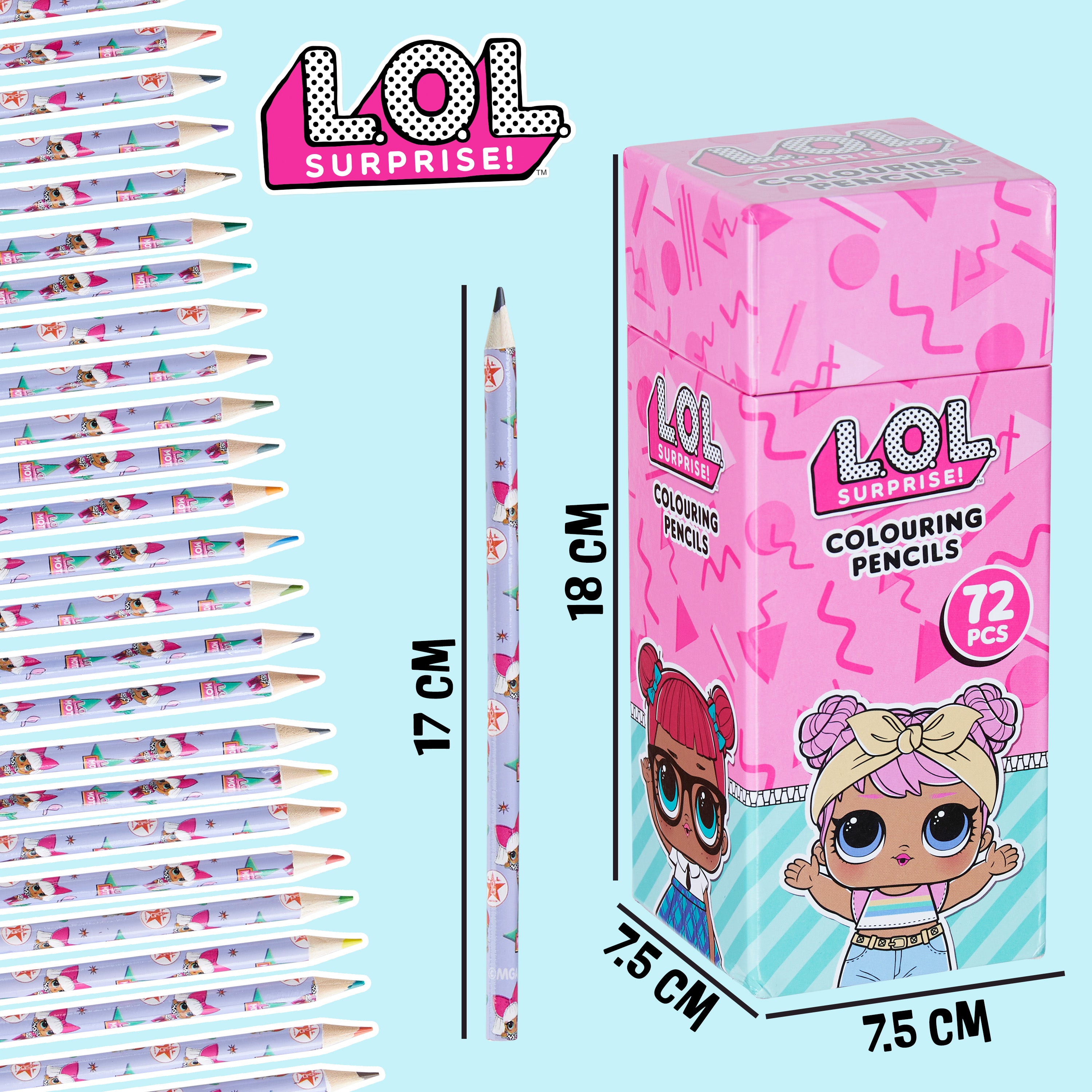 L.O.L. Surprise! Colouring Pencils for Kids - 72 Pencils Colouring Box - Get Trend