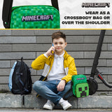 Minecraft Kids Shoulder Bag, Creeper Crossbody Bag with Adjustable Strap - Gamer Gifts for Boys