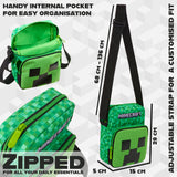 Minecraft Kids Shoulder Bag, Creeper Crossbody Bag with Adjustable Strap - Gamer Gifts for Boys