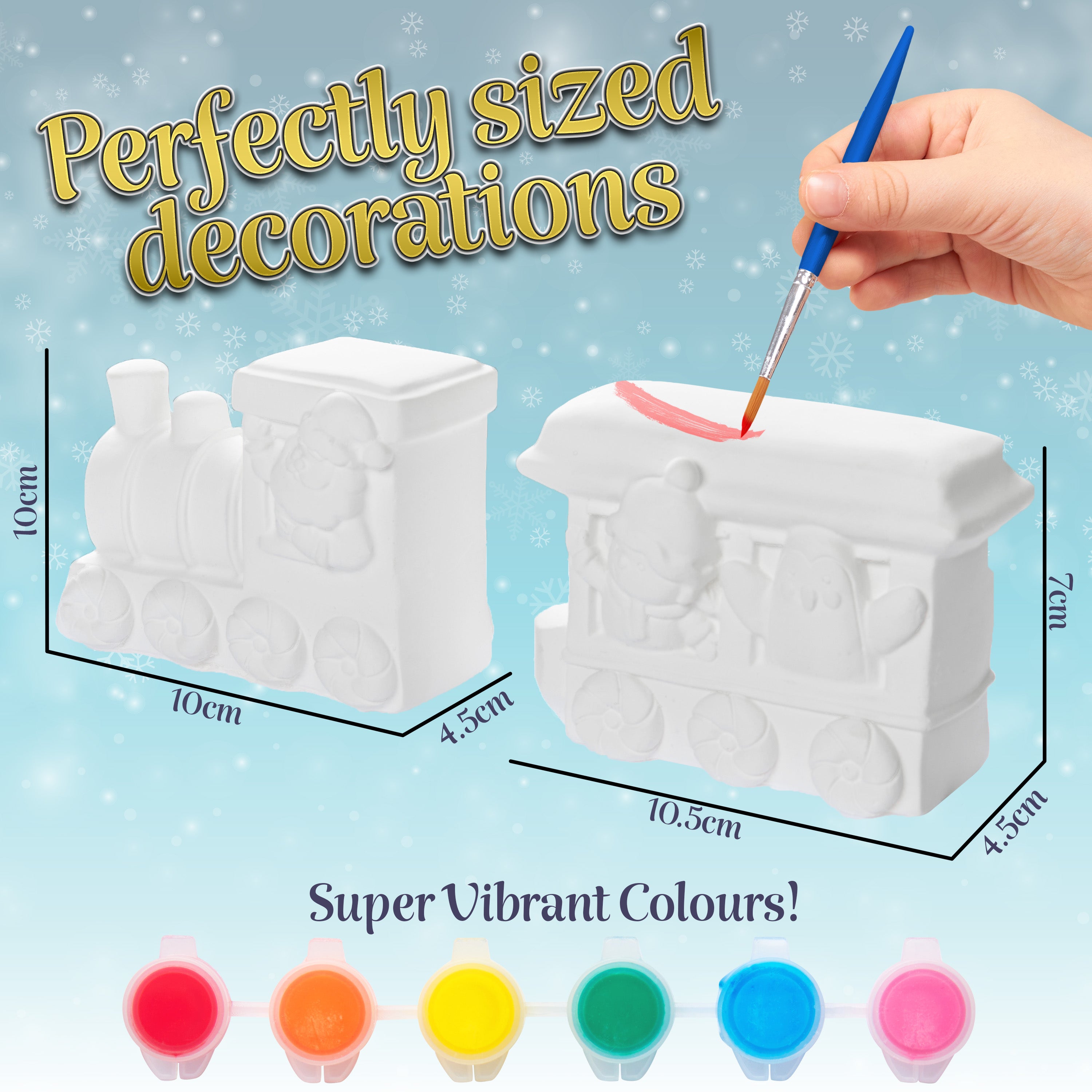 KreativeKraft Kids Paint Your Own Christmas Decorations Set -Painting Set (Set of 2) - Get Trend