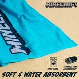 Minecraft Beach Towel for Kids, 100% Cotton Quick Dry Swimming Towel 70 x 140cm