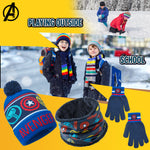 Marvel Beanie Hat Scarf and Gloves Set Kids - Avengers 3 Piece Winter Set - Get Trend