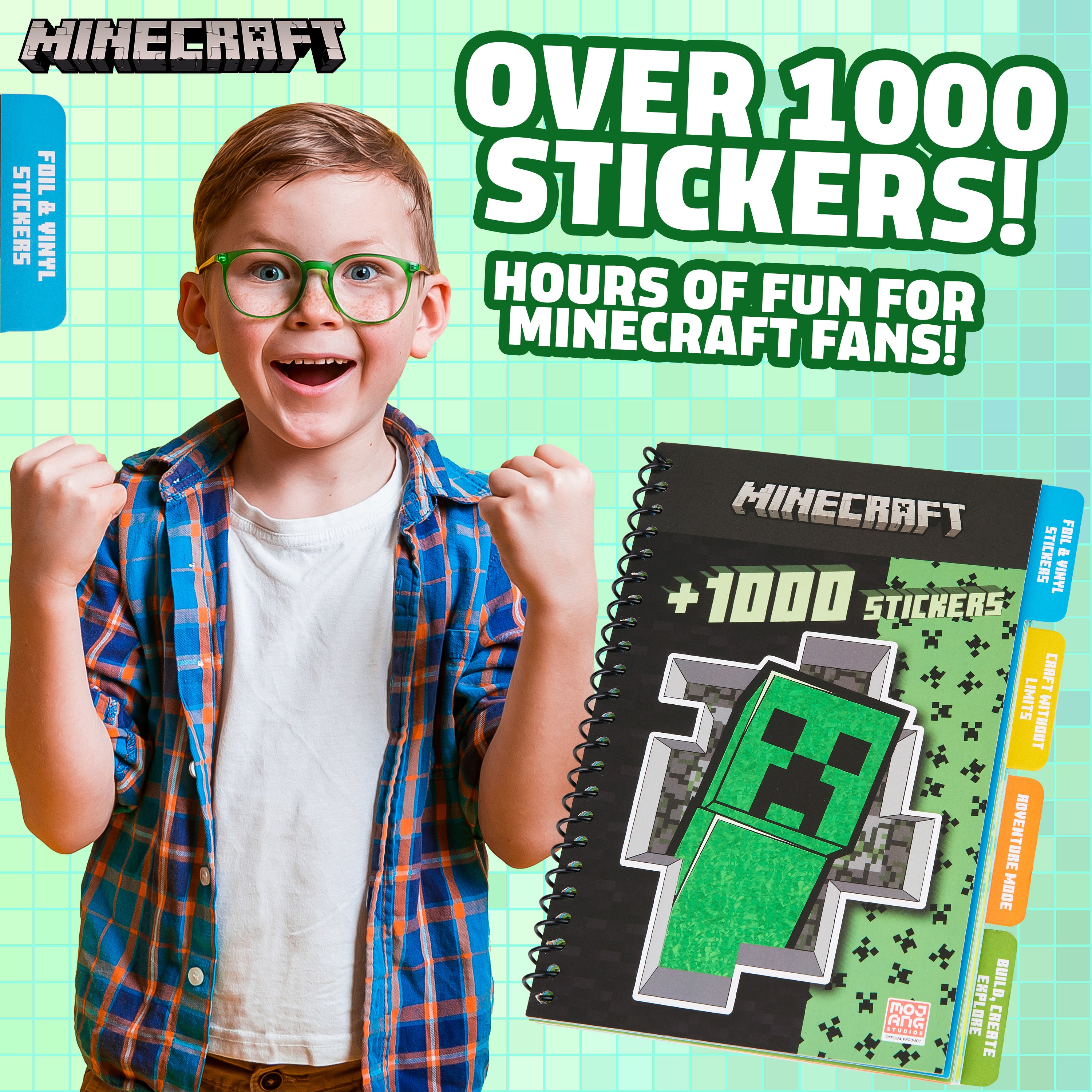 Minecraft Sticker Book for Kids with with 28 Sheets and 1000 Stickers - Get Trend