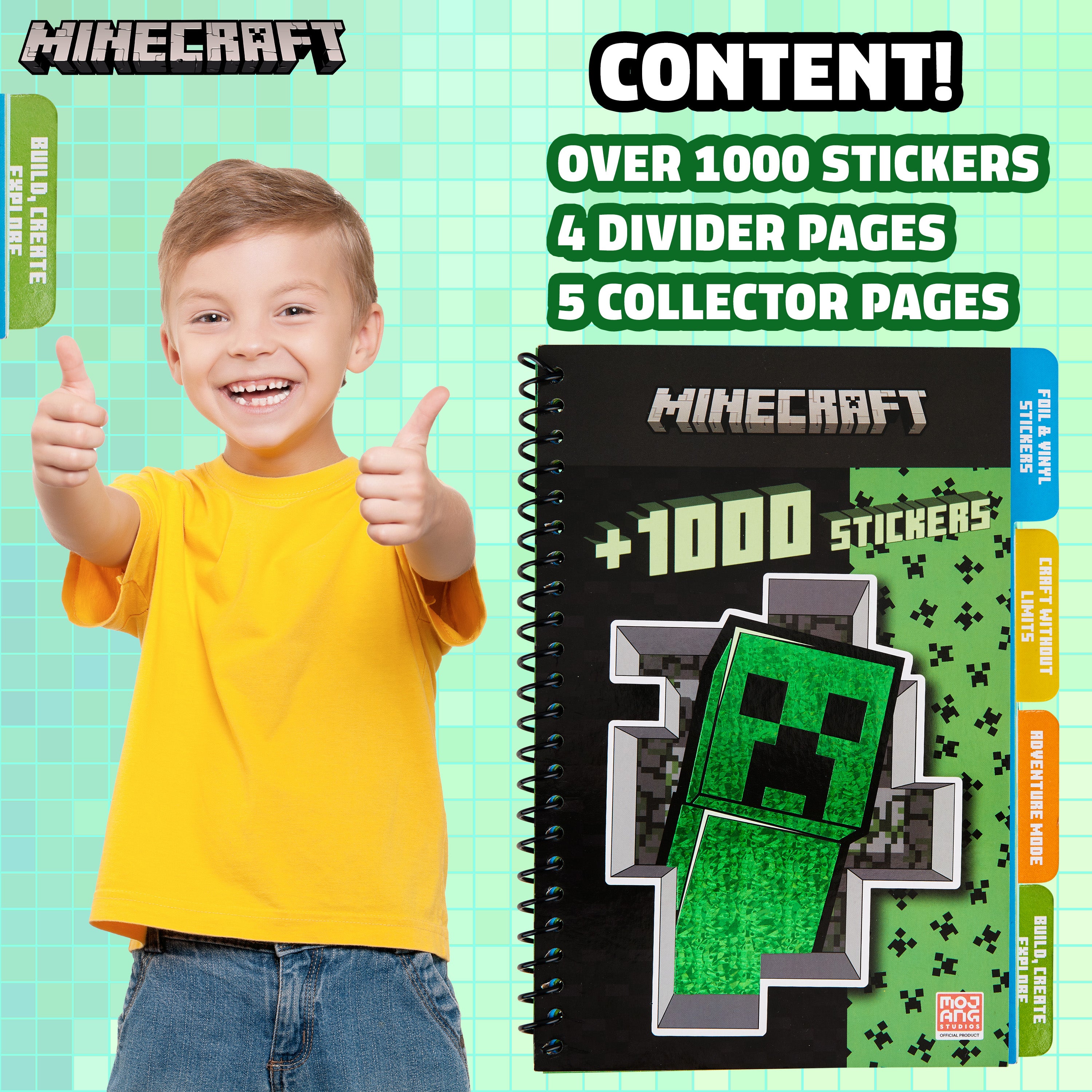 Minecraft Sticker Book for Kids with with 28 Sheets and 1000 Stickers - Get Trend